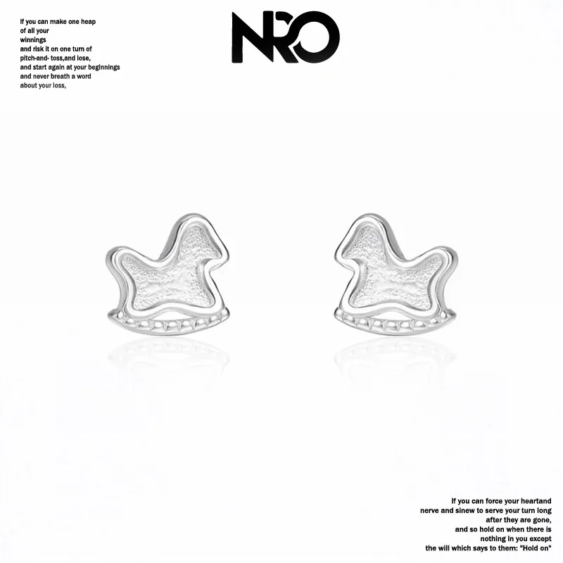 NRO S999 Fine Silver Stud Earrings Women's-5