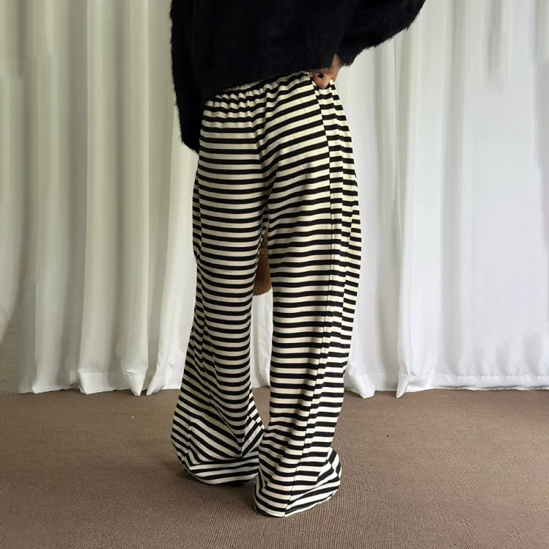 HTHK Casual Pants Women's Striped Embroidery-5