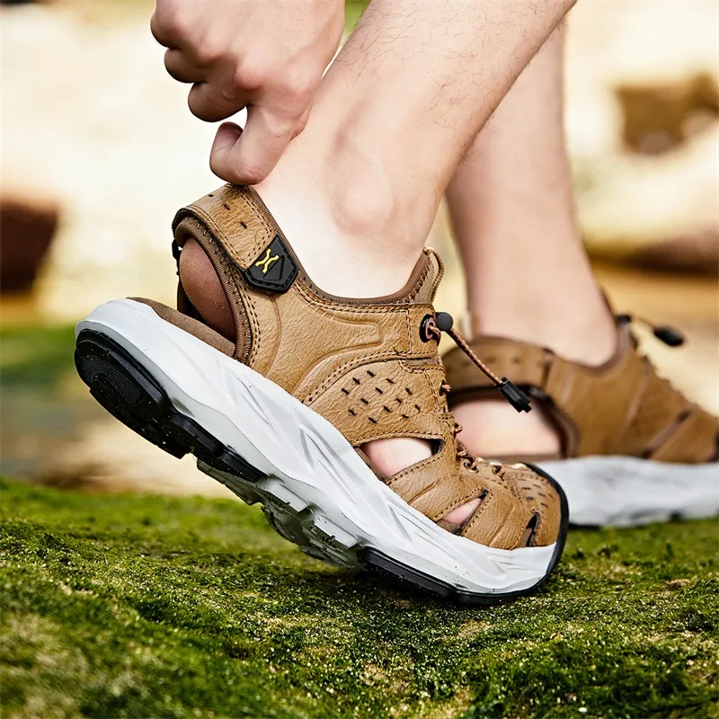 Jeep Grip, Abrasion Resistant, Lightweight, Breathable, Quick Dry, Slip Resistant River Trekking Shoes Men's Khaki-6