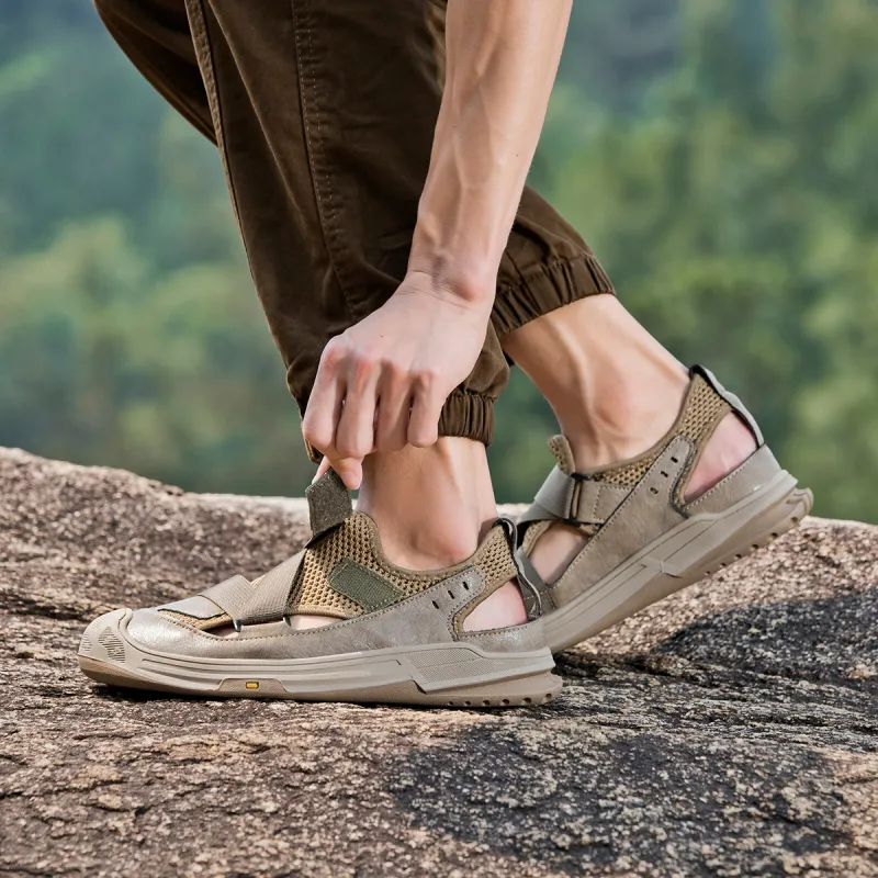 Jeep Abrasion Resistant Lightweight Breathable Quick Dry Slip Resistant Odor Resistant River Trekking Shoes Men's Khaki-7