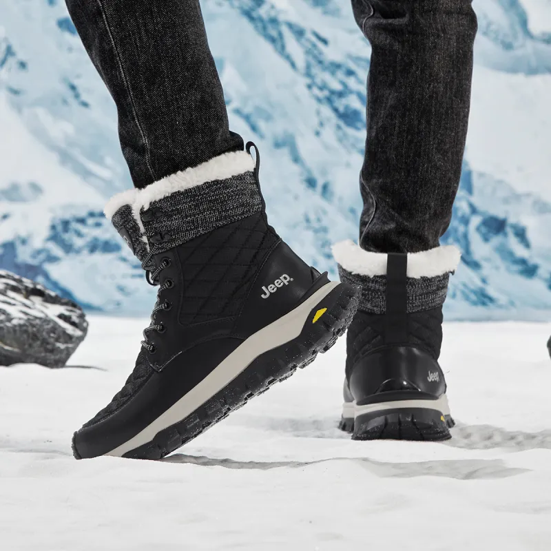 Jeep Warm Slip-Resistant Short Snow Boots Men's-12
