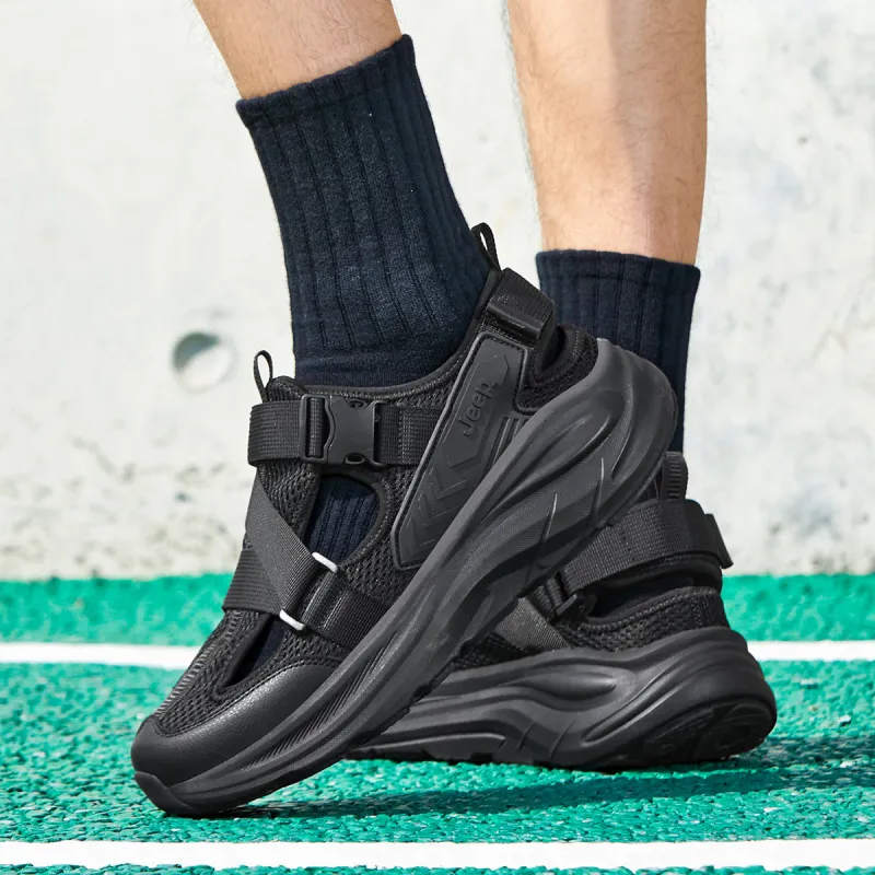 Jeep Cushioning Height Increasing Abrasion Resistant Lightweight Breathable Slip Resistant Low Top Casual Shoes Men's-19