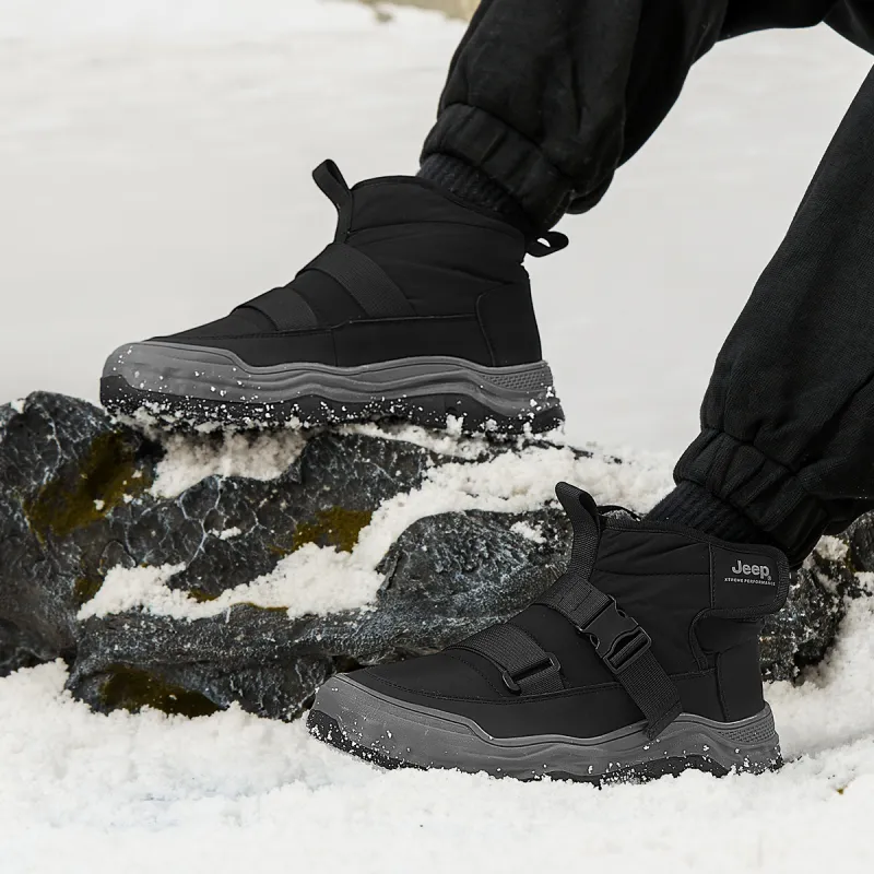 Jeep Snow Boots Men Black \ Gray \ Earth Yellow-14