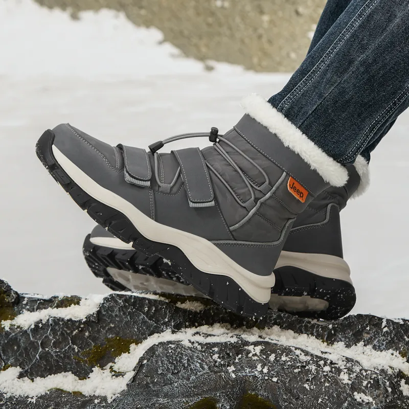 Jeep Snow Boots Men Black \ Sand \ Gray-17