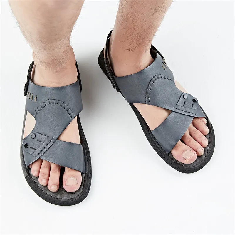 Jeep Beach Sandals Men Gray-7