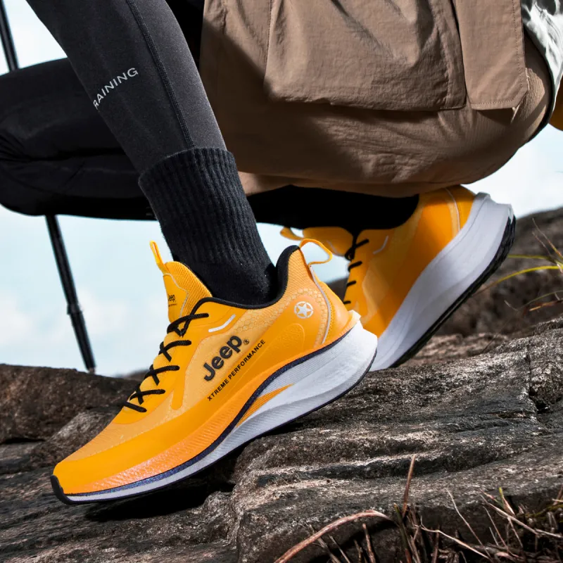 Jeep Wear-resistant And Lightweight Low-Top Running Shoes Men's Yellow-6