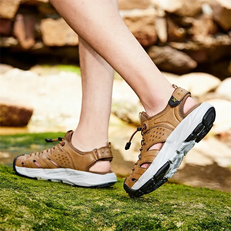 Jeep Grip, Abrasion Resistant, Lightweight, Breathable, Quick Dry, Slip Resistant River Trekking Shoes Men's Khaki-7