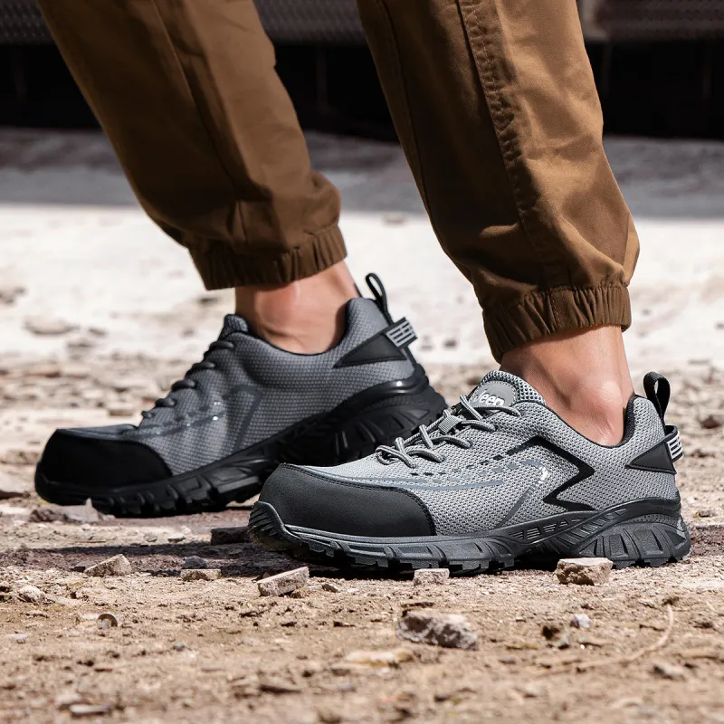 Jeep Anti Slip And Wear Resistant Coverage Low Top Labor Shoes Outdoor Shoes Unisex Gray-6