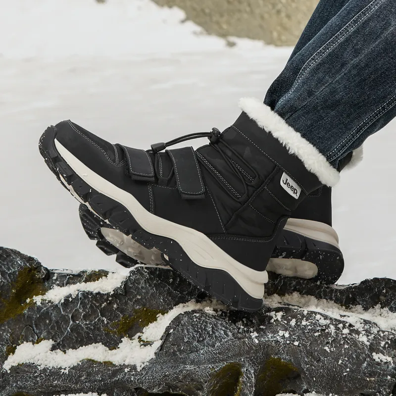 Jeep Snow Boots Men Black \ Sand \ Gray-5