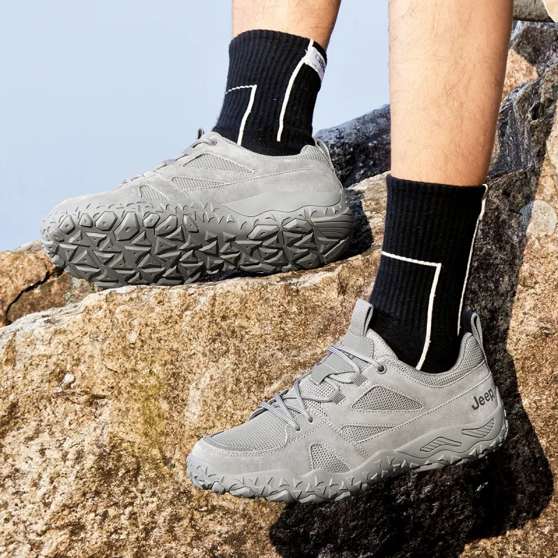 Jeep Cushioning Coverage Rebound Abrasion Resistant Lightweight Breathable Slip Resistant Low Top Outdoor Shoes Men's-20