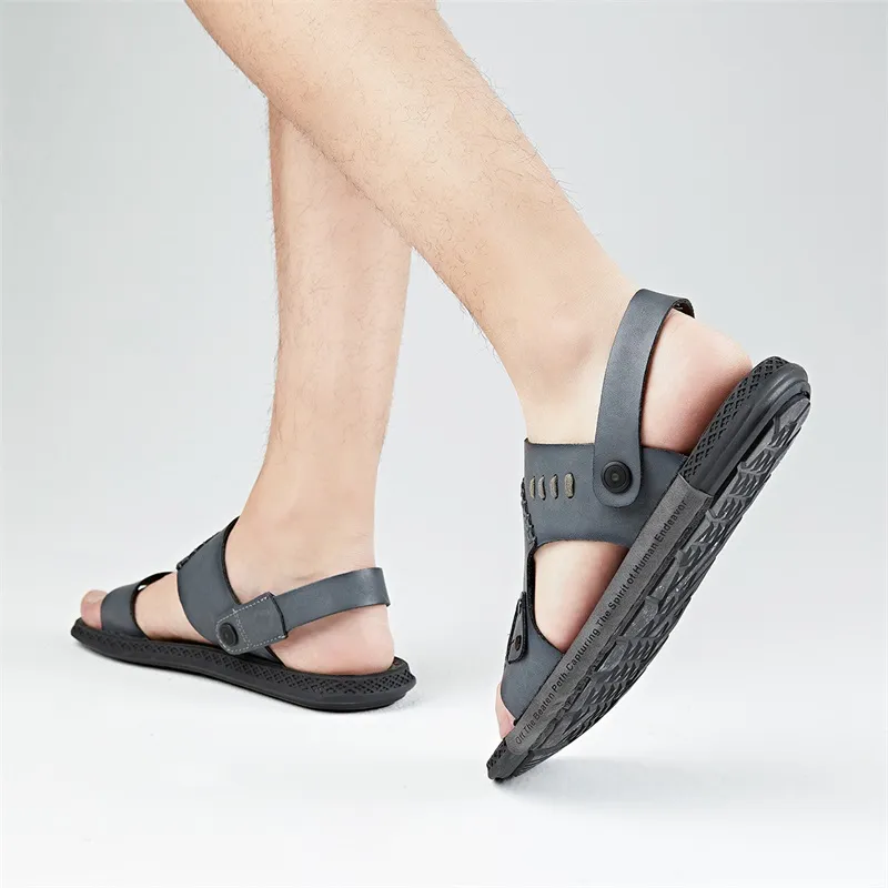 Jeep Beach Sandals Men Gray-5