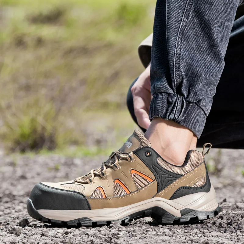 Jeep Slip Resistant And Abrasion Resistant Coverage Low Top Safety Shoes, Outdoor Shoes Unisex Khaki-9