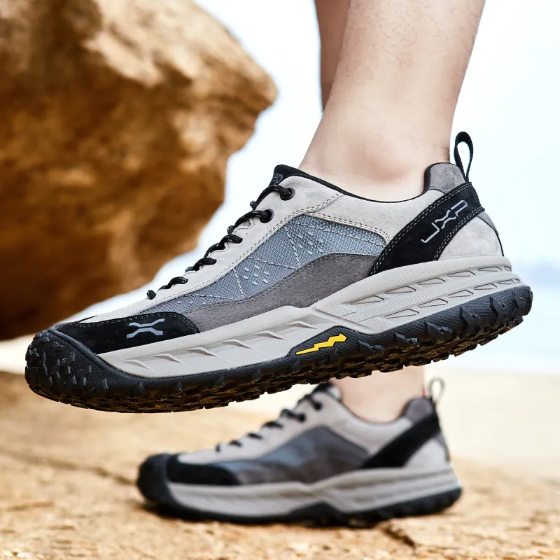 Jeep Cushioning Grip Abrasion Resistant Slip Resistant Low Top Outdoor Shoes Men's Gray-6