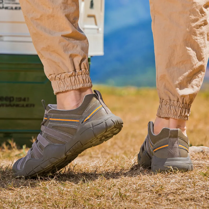 Jeep Cushioning Anti-Slip And Wear-Resistant Low-Top Outdoor Shoes Men's Gray-5