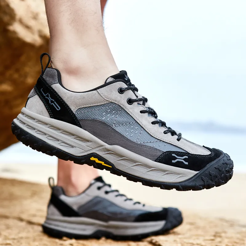 Jeep Cushioning Grip Abrasion Resistant Slip Resistant Low Top Outdoor Shoes Men's Gray-5