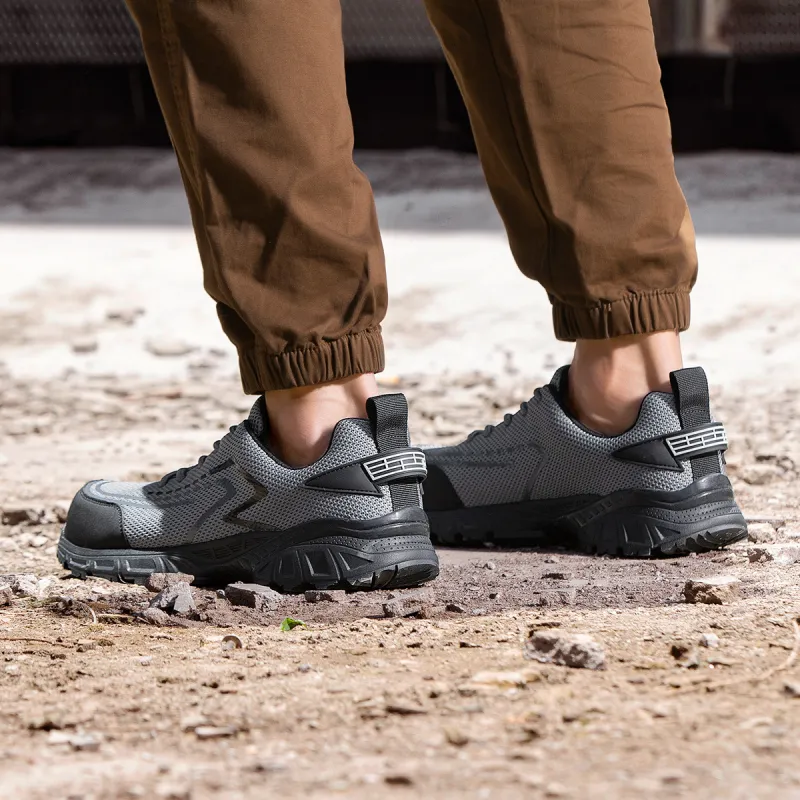 Jeep Anti Slip And Wear Resistant Coverage Low Top Labor Shoes Outdoor Shoes Unisex Gray-9