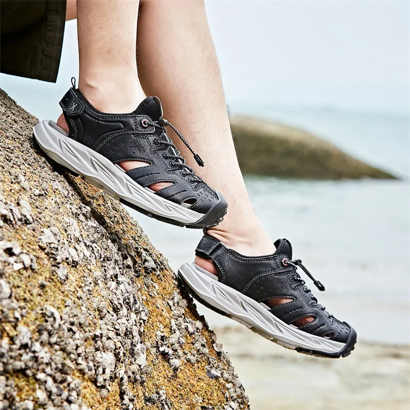 Jeep Grip, Abrasion Resistant, Lightweight, Breathable, Quick Dry, Slip Resistant River Trekking Shoes Men's Black-5