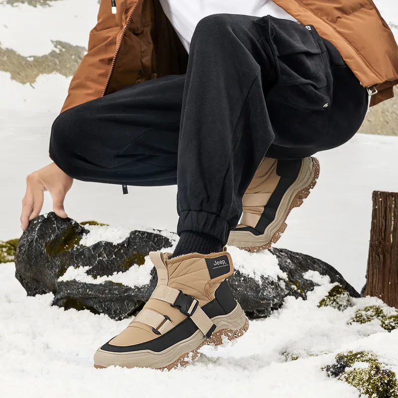 Jeep Snow Boots Men Black \ Gray \ Earth Yellow-4