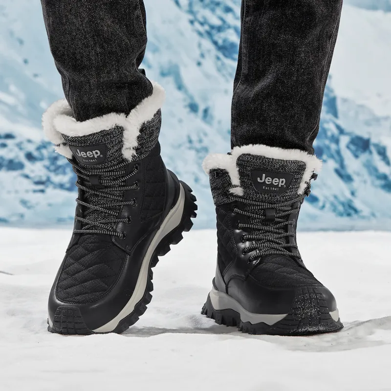 Jeep Warm Slip-Resistant Short Snow Boots Men's-13