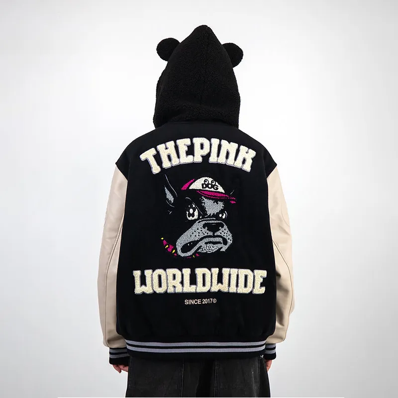 Vandy The Pink Baseball Jacket Unisex Black-6