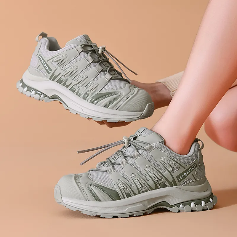 JEEP SPIRIT Outdoor Trail Running Hiking / Trekking Shoes Unisex Low Top Beige Gray/Black Gray/Light Green/Light Coffee-23