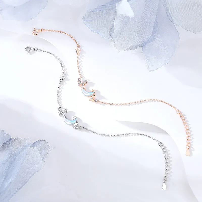 CMLZIUA S925 Sterling Silver Inlaid Cubic Zirconia Bracelets Women's-1