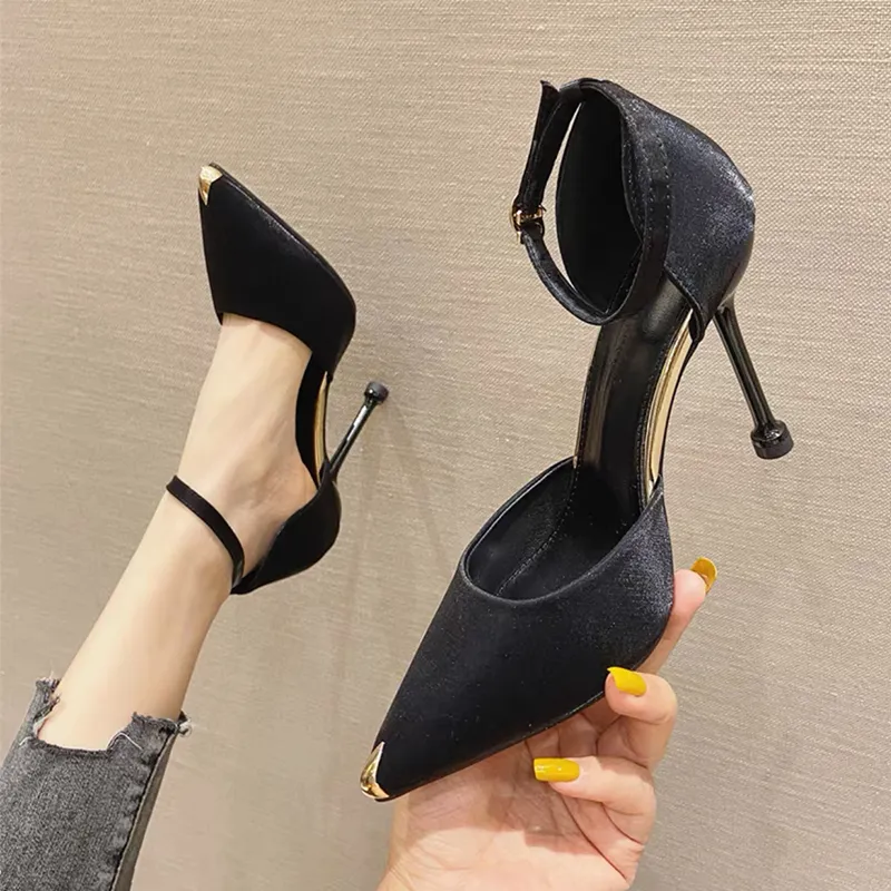 Medd Slim Heel High Heels 7CM Women's Black-1