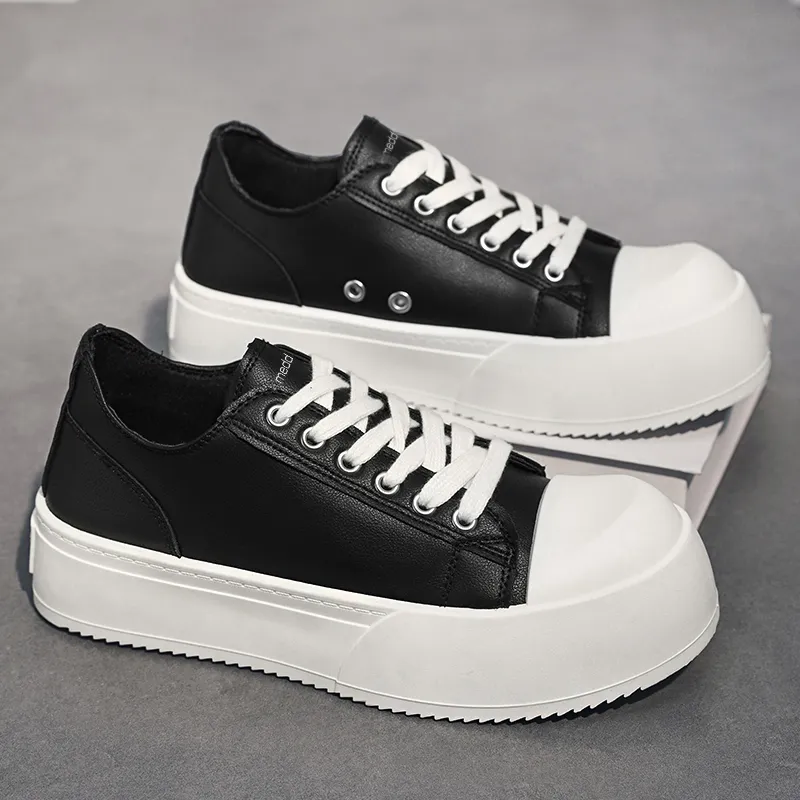 Medd Coverage Cushioning Abrasion Resistant Breathable Low Top Skateboard Shoes Unisex Black-6