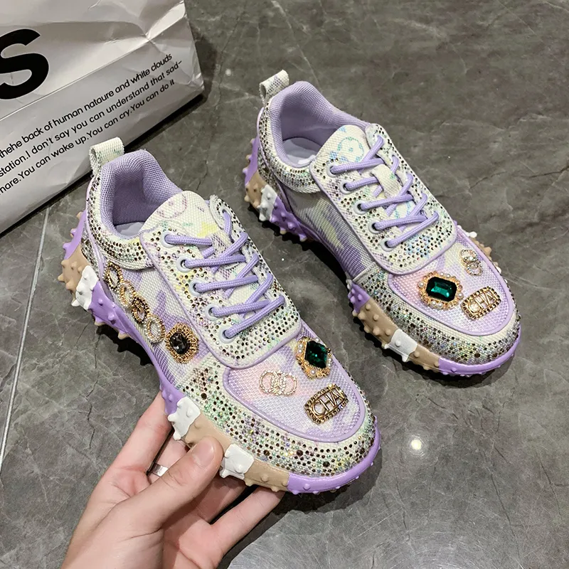 Boogie Bear Low Top Chunky Sneakers Women's Purple-1