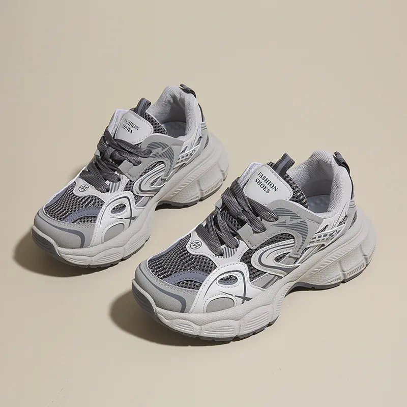 Boogie Bear Height Increasing Breathable Low Top Chunky Sneakers Women's-3