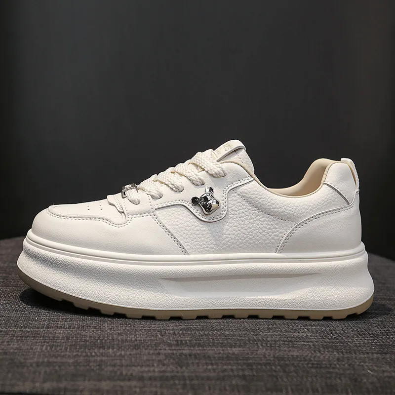 Boogie Bear Height Increasing Low Top Skateboard Shoes Women's-5