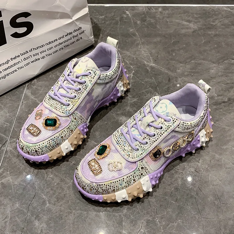 Boogie Bear Low Top Chunky Sneakers Women's Purple-2