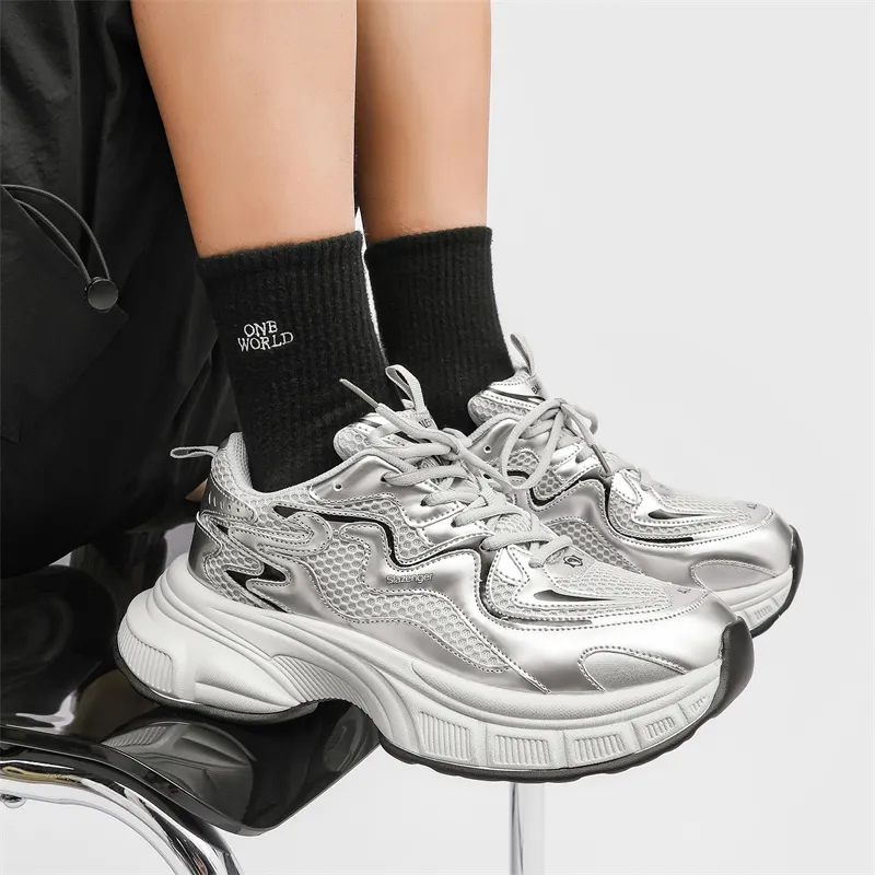 Slazenger Anti Slip Wear Resistant Low Top Chunky Sneakers Unisex-14