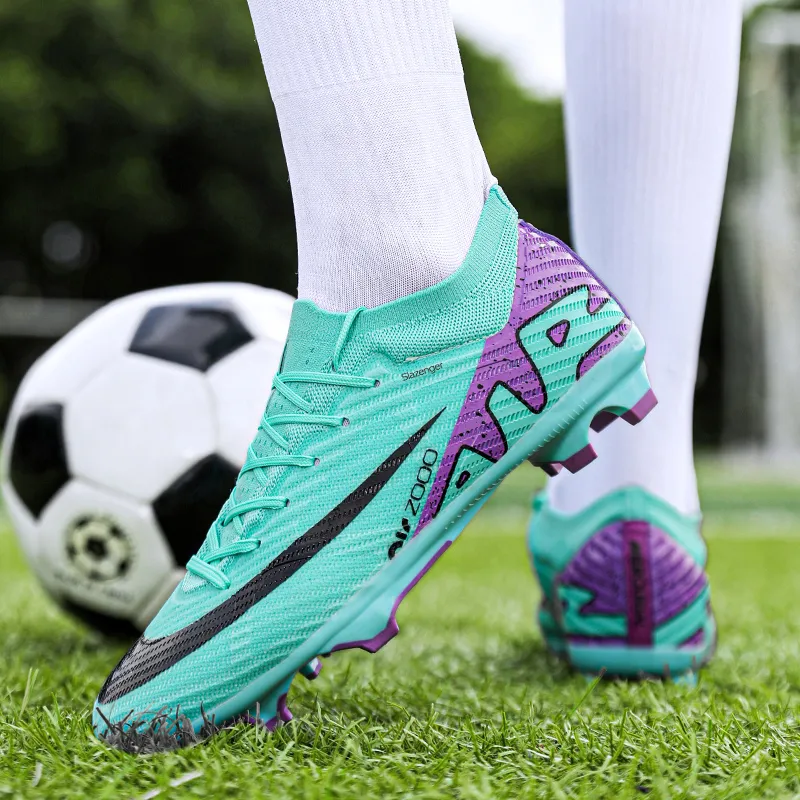 Slazenger Soccer Shoes Unisex Mid Top Beige Black, Green Purple, Gray Green-9