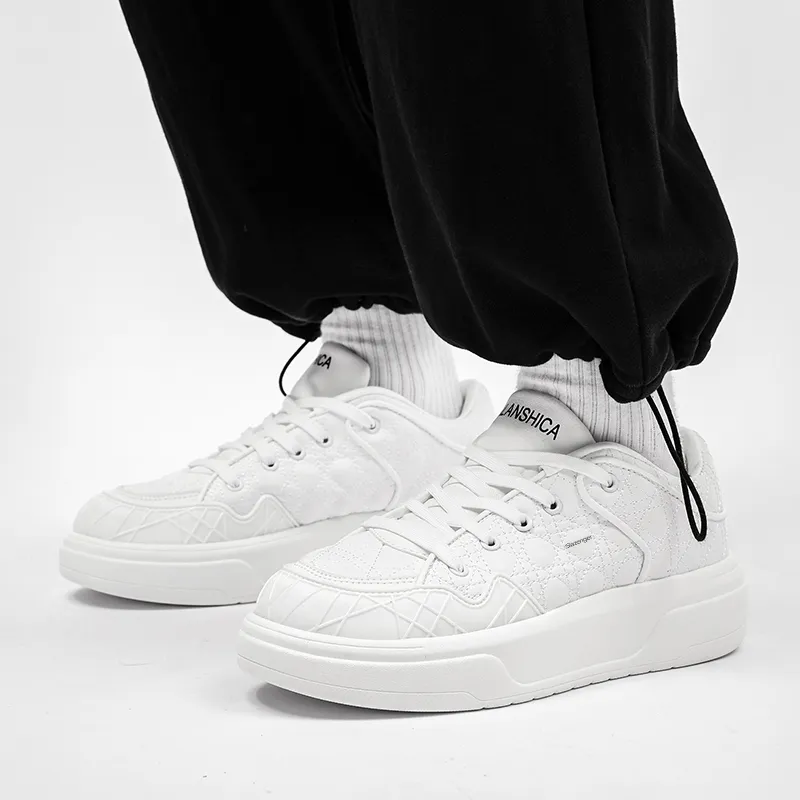 Slazenger Anti Slip Wear Resistant Low Top Skateboard Shoes Unisex White-1