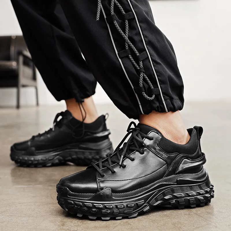 Slazenger Slip Resistant Low Top Chunky Sneakers Unisex Black-6