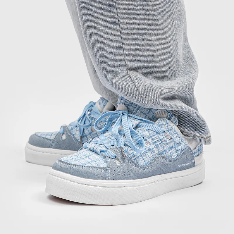 Slazenger Slip Resistant Low Top Skateboard Shoes Unisex Blue White-1