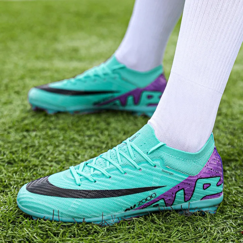 Slazenger Soccer Shoes Unisex Mid Top Beige Black, Green Purple, Gray Green-8