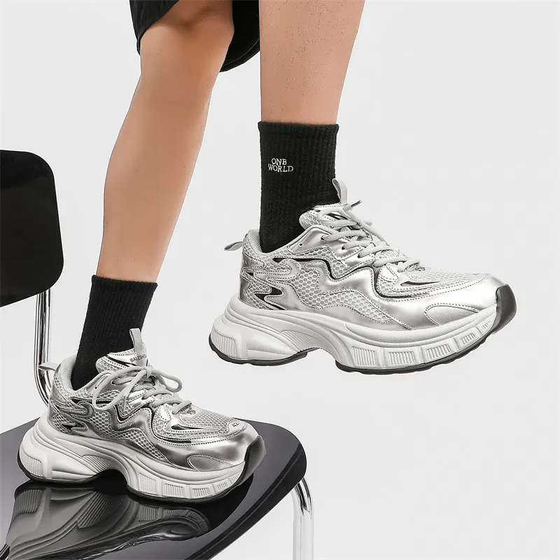 Slazenger Anti Slip Wear Resistant Low Top Chunky Sneakers Unisex-16