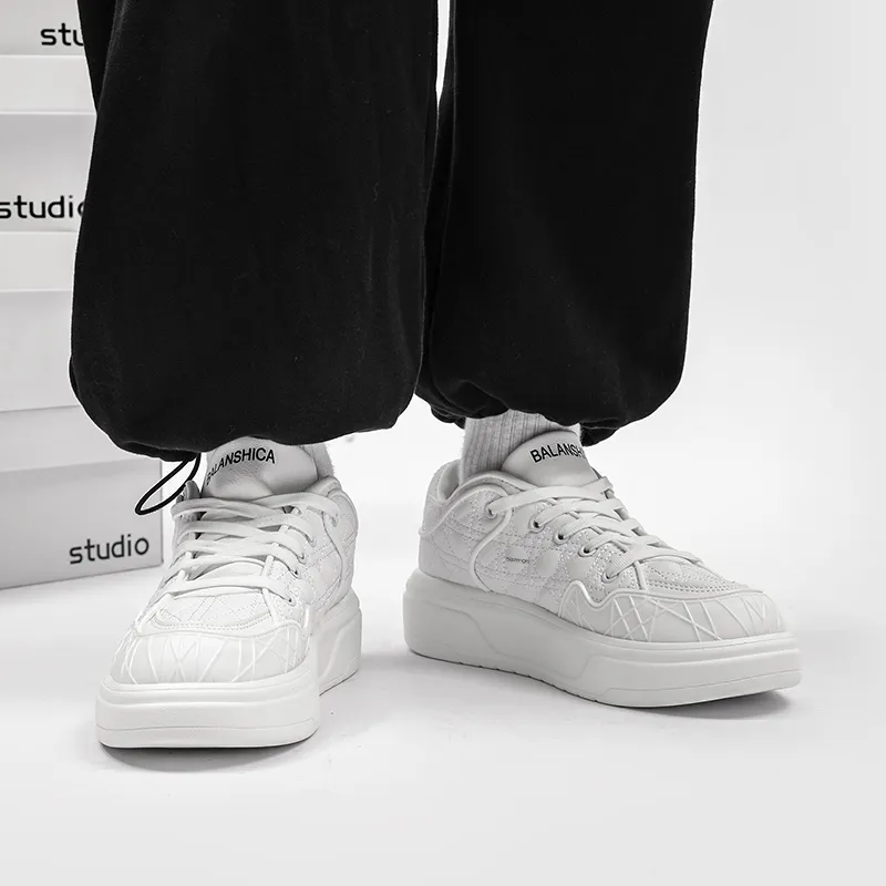 Slazenger Anti Slip Wear Resistant Low Top Skateboard Shoes Unisex White-2