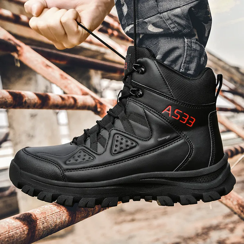 Slazenger Anti Slip Wear Resistant High Top Hiking Shoes Men's-1