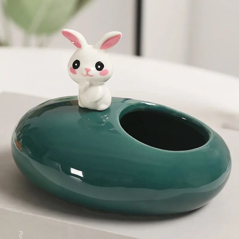 KERPA Nordic Style Cute Rabbit Ashtray, Home Living Room Tea Table Accessories, Small Storage Ornament, One Size-10