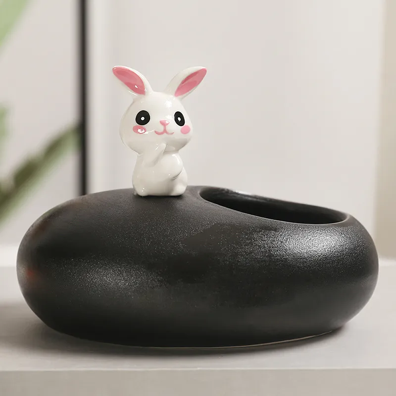KERPA Nordic Style Cute Rabbit Ashtray, Home Living Room Tea Table Accessories, Small Storage Ornament, One Size-17