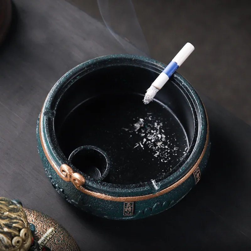 KERPA Creative Ashtray With Lid, Anti Skid, Ideal For Living Room Coffee Tables, Desktop Storage Ornament, One Size-2