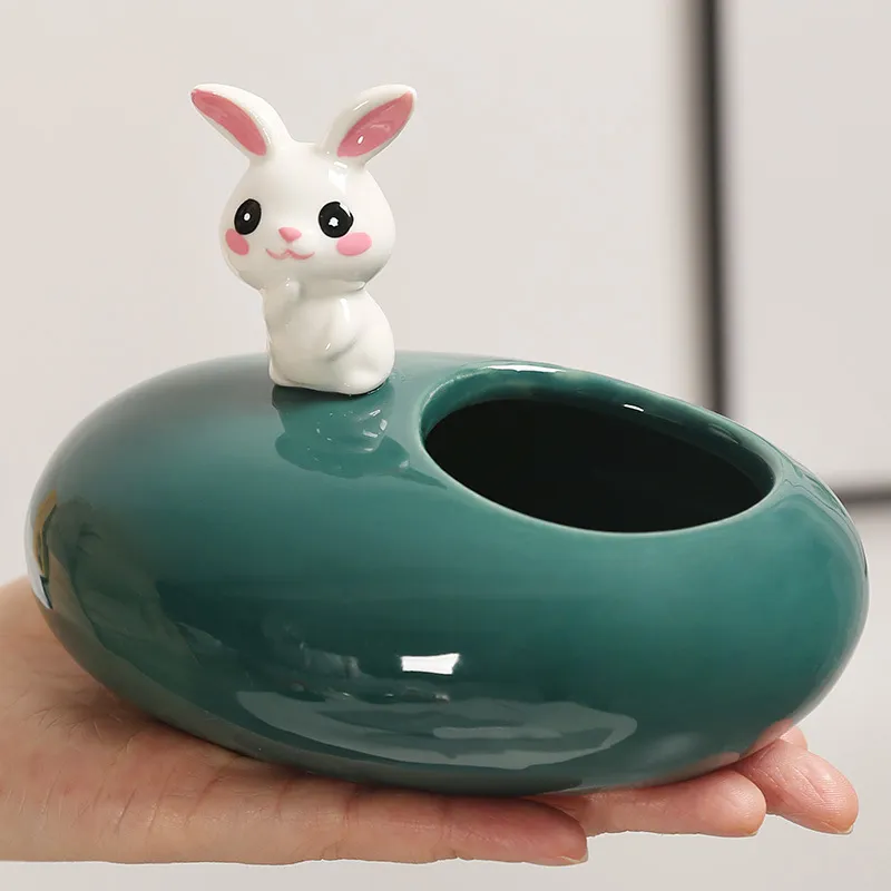 KERPA Nordic Style Cute Rabbit Ashtray, Home Living Room Tea Table Accessories, Small Storage Ornament, One Size-9