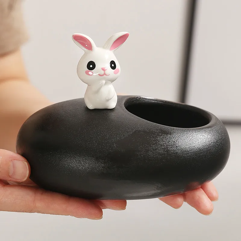 KERPA Nordic Style Cute Rabbit Ashtray, Home Living Room Tea Table Accessories, Small Storage Ornament, One Size-16