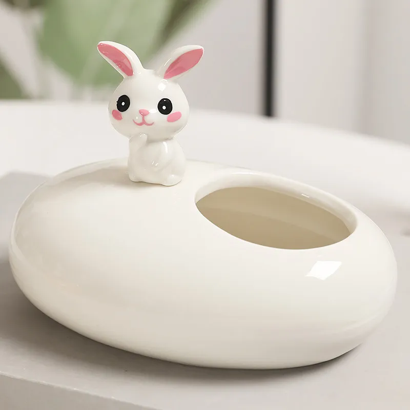 KERPA Nordic Style Cute Rabbit Ashtray, Home Living Room Tea Table Accessories, Small Storage Ornament, One Size-14