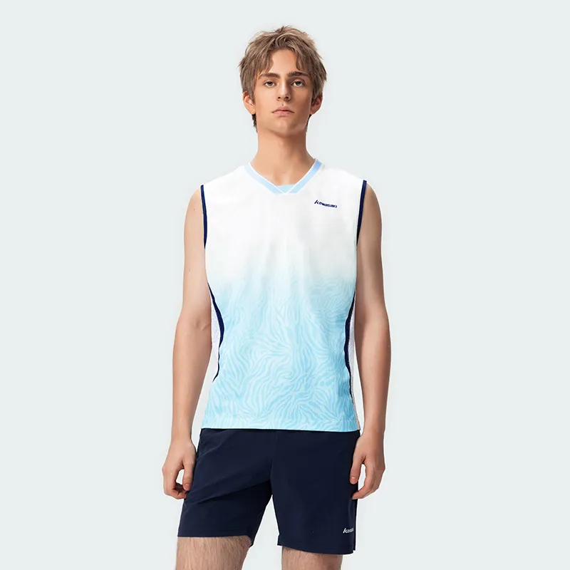 Kawasaki Basketball Jersey Men's Light Blue-4