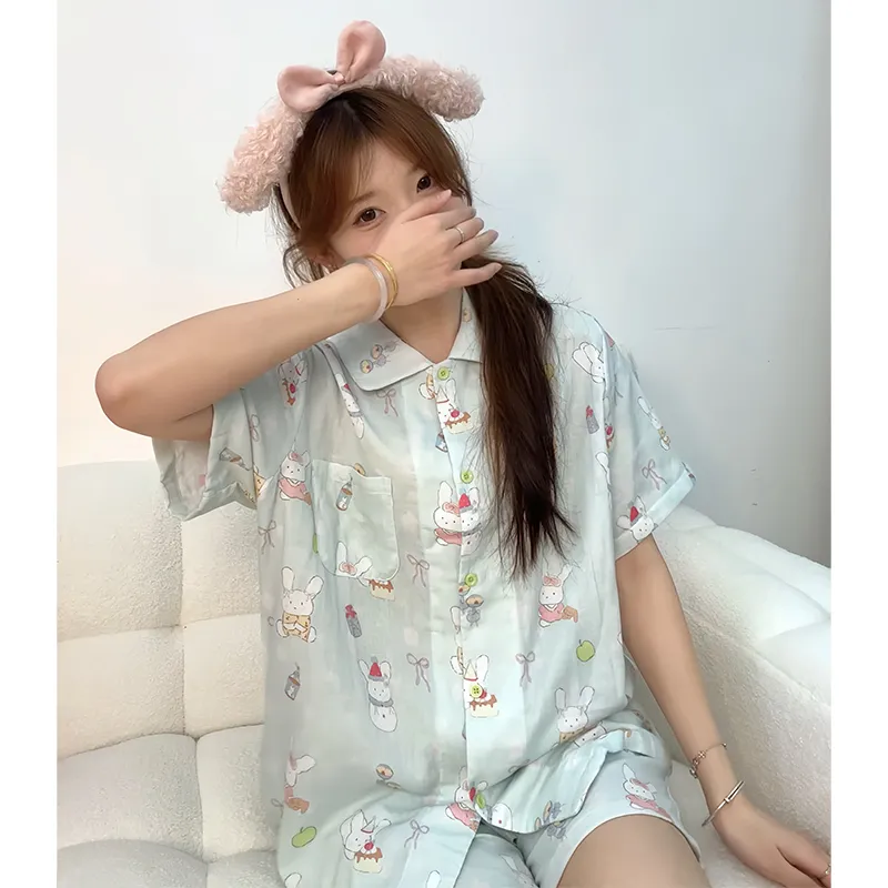 Wabi Town Pajama Gift Box Women's Light Green-3