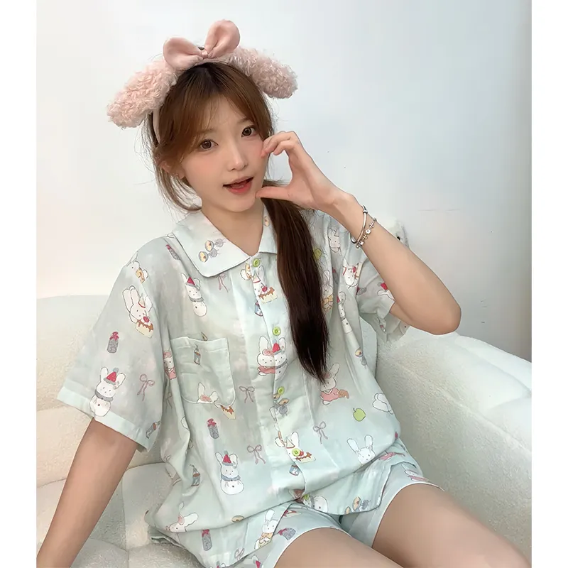 Wabi Town Pajama Gift Box Women's Light Green-4